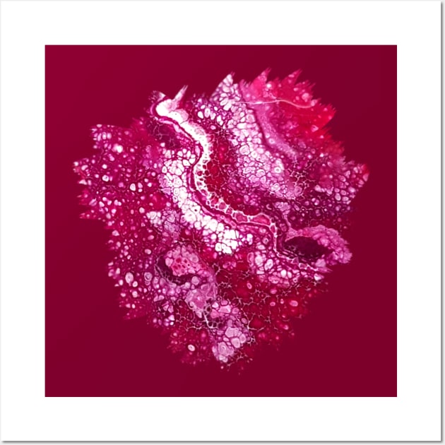 Dark Pink Cells Acrylic Pour Painting Wall Art by Designs_by_KC